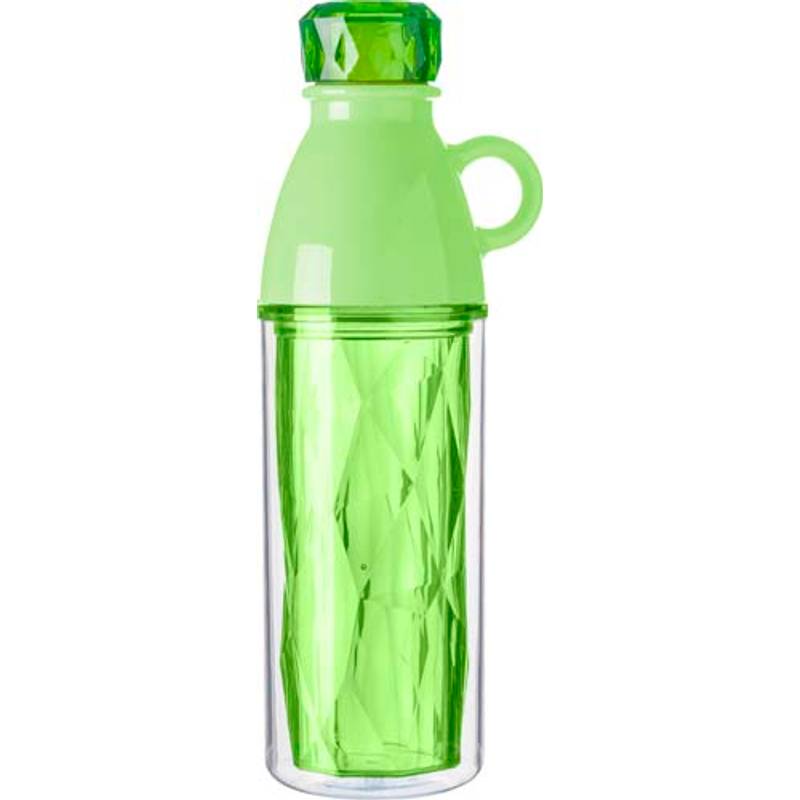 Plastová dvojstenná fľaša na vodu, zelená Plastová dvojstenná fľaša na vodu, zelená